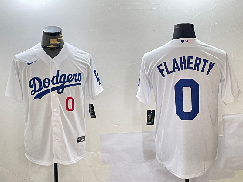Men's Los Angeles Dodgers Jack Flaherty #0 White Home Jersey